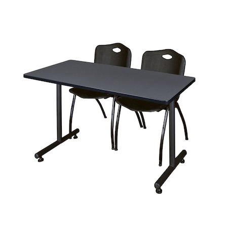 Kobe Rectangle Tables > Training Tables > Kobe Training Table & Chair Sets, 48 W, 24 L, 29 H, Grey MKTRCT4824GY47BK
